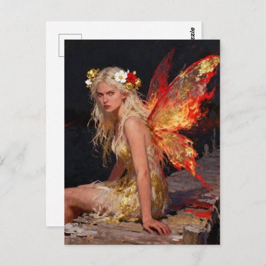 Carte Postale Fire Fairy With Attitude (Devant / Derrière)