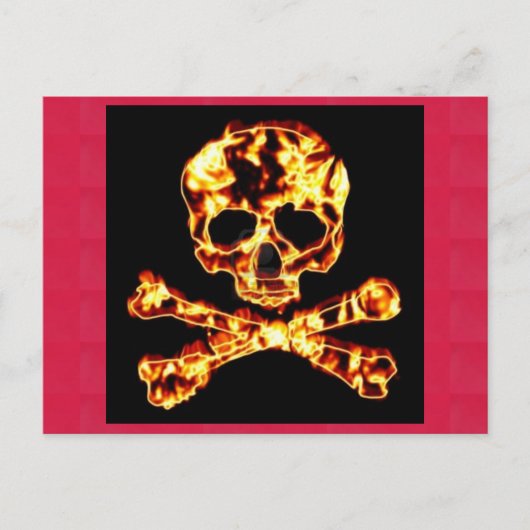 Carte Postale fire skull et crossbones (Devant)