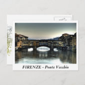 Carte Postale FIRENZE - Ponte Vecchio (Devant / Derrière)