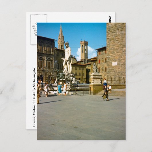 Carte Postale Firenze, Statue de David par Michel-Ange (Devant / Derrière)