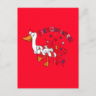 Carte postale Firequackers 4 juillet Canard