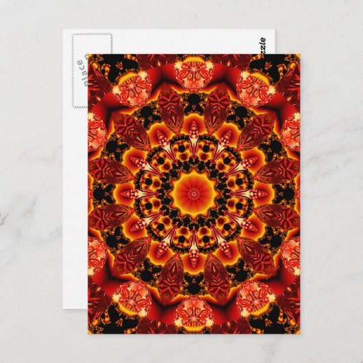 Carte Postale Firewalk, Abstraite quête spirituelle en flammes (Devant / Derrière)