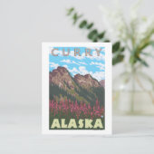 Carte Postale Fireweed & Mountains - Curry, Alaska (Debout devant)