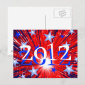 Carte postale Firework Red White Blue '2012' (Devant / Derrière)