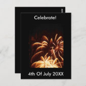 Carte postale Fireworks 4 juillet (Devant / Derrière)