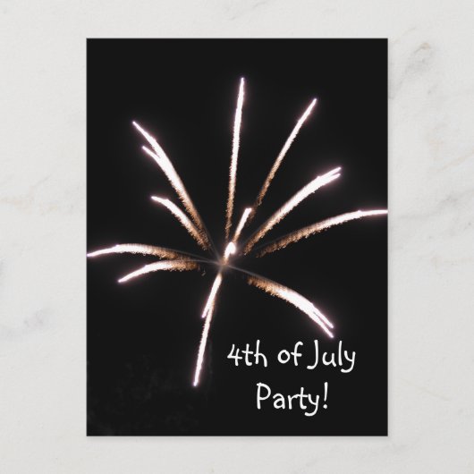 Carte postale Fireworks 4 juillet Invitation Party (Devant)