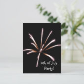 Carte postale Fireworks 4 juillet Invitation Party (Debout devant)