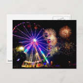 Carte postale Fireworks et Ferris Wheels (Devant / Derrière)