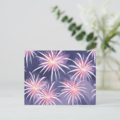 Carte Postale Fireworks violets | Aquarelle Pastel (Debout devant)