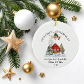 Carte Postale First Christmas New Home Cessna Airplane and Tree