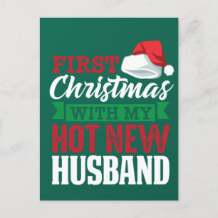 Carte Postale First Christmas With My Hot New Husband
