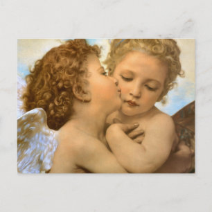 Carte Postale First Kiss (détail d'ange) par Bouguereau