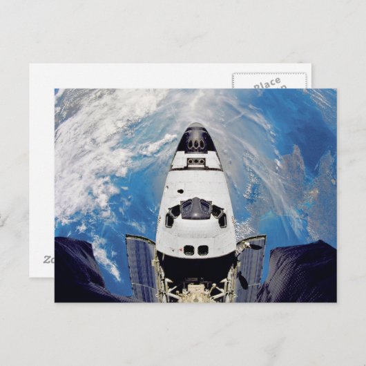 Carte Postale Fish Eye View Space Navette Atlantis Earth Orbit (Devant / Derrière)
