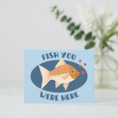 Carte Postale Fish you were here - poisson romantique (Debout devant)