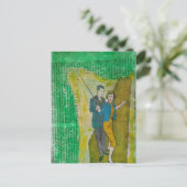 Carte Postale Fishing Couple from 1930s era collage (Debout devant)