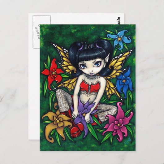 Carte postale "Fishnets and Flowers" (Devant / Derrière)