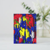 Carte Postale fissures en bleu, abstraite (Debout devant)