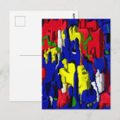 Carte Postale fissures en bleu, abstraite (Devant / Derrière)