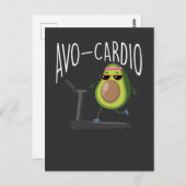 Carte Postale Fitness Avocado Pun Runner Vegan Fruit (Devant / Derrière)