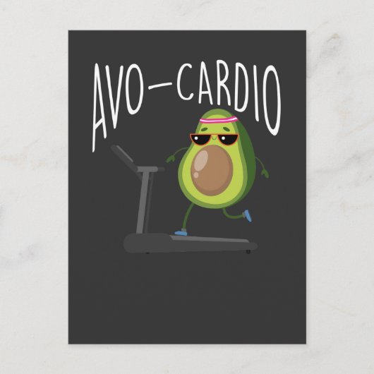 Carte Postale Fitness Avocado Pun Runner Vegan Fruit (Devant)