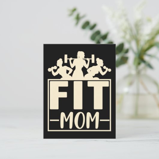 Carte Postale Fitness Mama Gym Exercice poids poids maman (Debout devant)