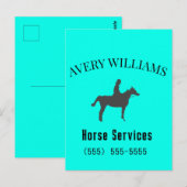Carte postale fixe pour entreprise équestre (Devant / Derrière)
