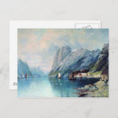 Carte Postale Fjord en Norvège peinture par Lev Lagorio (Devant / Derrière)