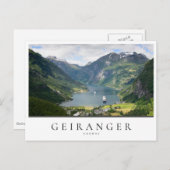 Carte Postale Fjord Geiranger en Norvège (Devant / Derrière)