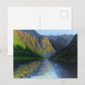 Carte Postale Fjord norvégien approchant du coucher du soleil (Devant / Derrière)