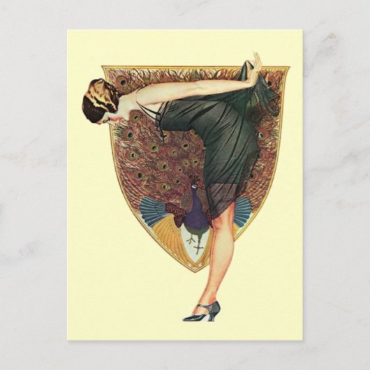 Carte Postale Flacon avec Emblème de paon (Devant)