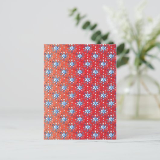 Carte Postale Flacon de Noël rouge et bleu Abstrait (Debout devant)