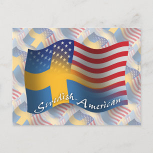 Carte Postale Flag de Swedish-American