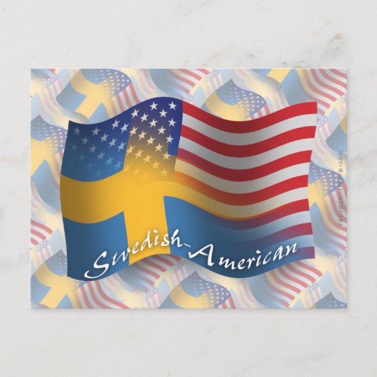 Carte Postale Flag de Swedish-American (Devant)