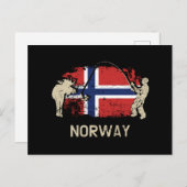 Carte Postale Flag norvégien (Devant / Derrière)