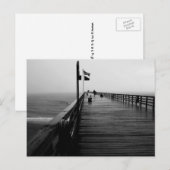Carte Postale Flagler Beach Pier Photographie noir et blanc (Devant / Derrière)