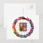 Carte Postale Flags tchèque Pinwheel (Devant / Derrière)