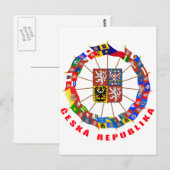 Carte Postale Flags tchèque Pinwheel (Devant / Derrière)