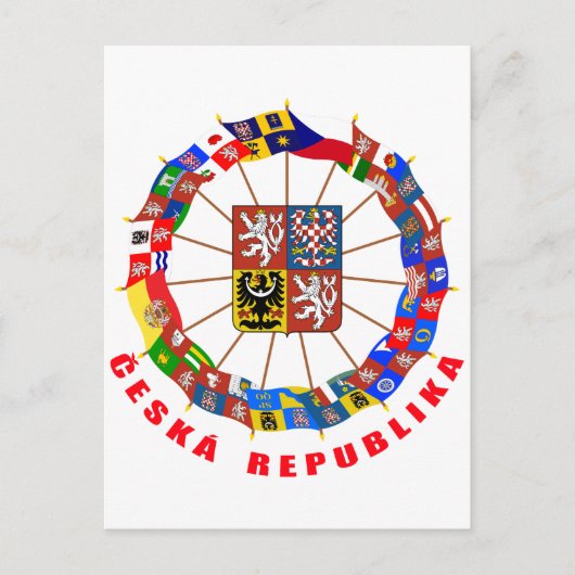 Carte Postale Flags tchèque Pinwheel (Devant)