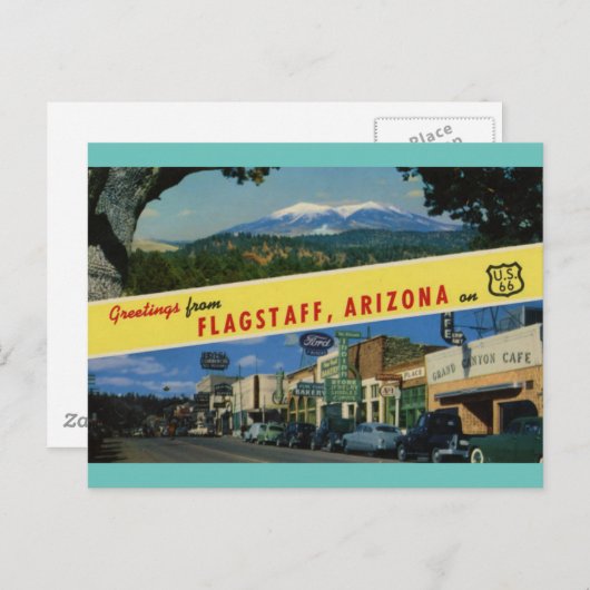 CARTE POSTALE FLAGSTAFF ARIZONA ON U.S. HWY. 66 POSTCARD (Devant / Derrière)