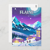 Carte Postale Flaine : Art Moderne dans les Alpes enneigées (Devant / Derrière)