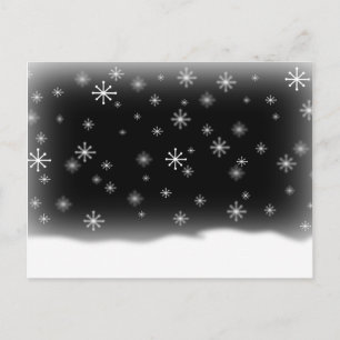 CARTE POSTALE FLAKES À NEIGE NOIR