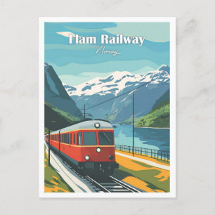 Carte Postale Flam Railway Norvège Illustration de voyage