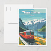 Carte Postale Flam Railway Norvège Illustration de voyage (Devant / Derrière)