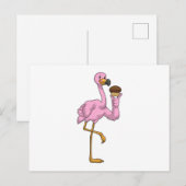 Carte Postale Flamant avec Muffin (Devant / Derrière)