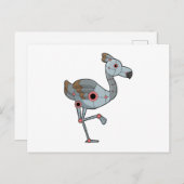 Carte Postale Flamant en Robot (Devant / Derrière)
