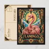 Carte Postale Flamant, faune Art déco (Devant / Derrière)