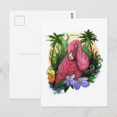 Carte Postale Flamant rose (Devant / Derrière)