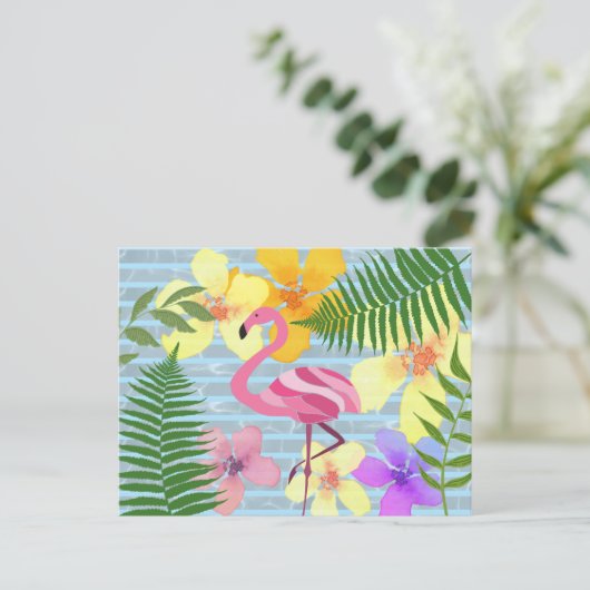 Carte Postale Flamant rose (Debout devant)