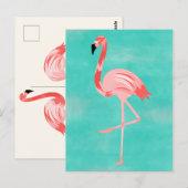Carte Postale Flamant rose (Devant / Derrière)