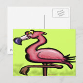 Carte Postale Flamant rose (Devant / Derrière)